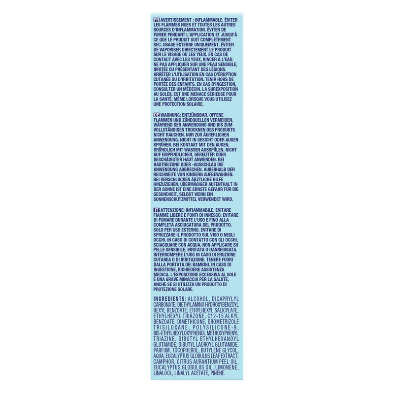 Der Hinweis- und Warntext auf der Verpackung von Bioré Aqua Rich UV.