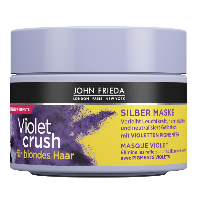 John Frieda Violet Crush Silber Maske Packungsvorderseite