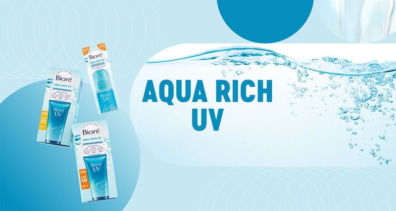 Bioré Aqua Rich UV ist das federleichte Feuchtigkeitsfluid mit Sonnenschutz. Es bietet Lichtschutzfaktor 50 UVA & UVB, ist leicht zu verteilen und zieht sofort ein.