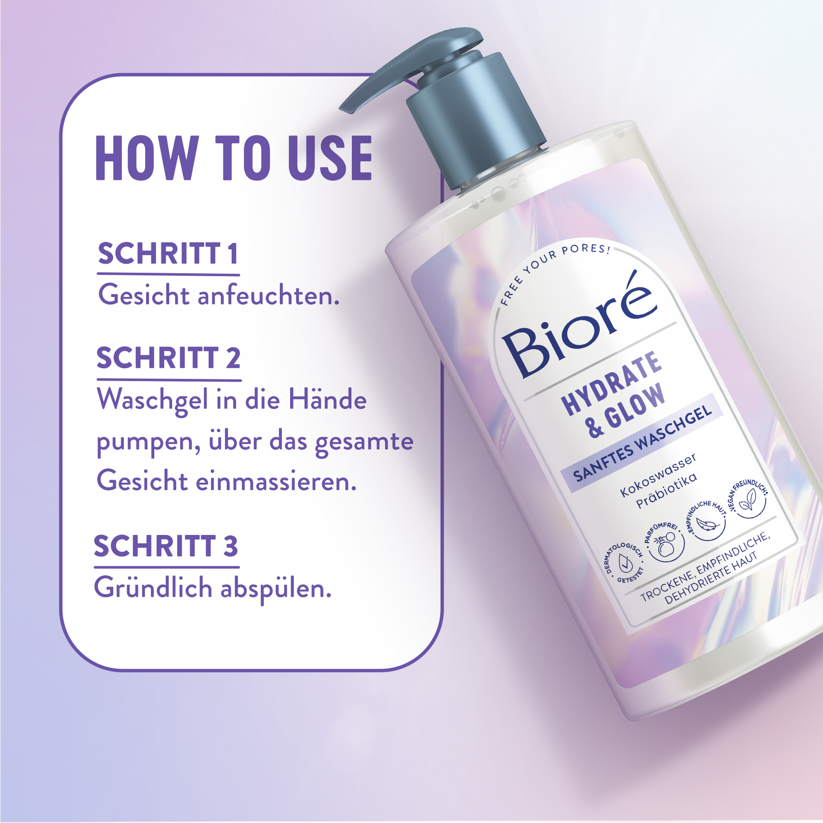 Bioré Hydrate & Glow Sanftes Waschgel – Bioré Shop